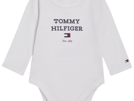 Tommy Hilfiger Baby Th Logo Langærmet Body White For Cheap