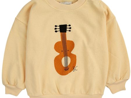 Bobo Choses Baby Acoustic Guitar Sweatshirt Round Neck Light Yellow Online Sale