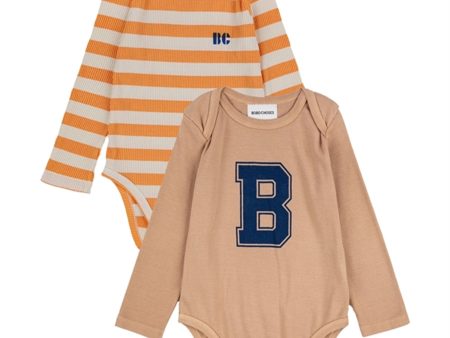 Bobo Choses Curry Yellow Stripes Body 2-pak For Sale