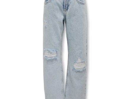 Kids ONLY Light Blue Denim Dad Straight Denim Jeans Cheap