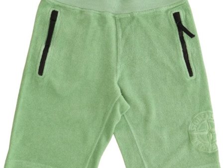 Stone Island Junior Fleece Shorts Light Green Discount