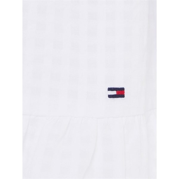 Tommy Hilfiger Seersucker Gingham Kjole White For Sale