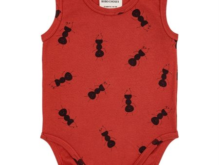 Bobo Choses Baby Ant All Over Body Sleeveless Burgundy Red Online now