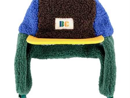 Bobo Choses Multicolor Color Block Blue Sheepskin Hat Supply