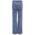 Kids ONLY Light Medium Blue Denim Juicy Wide Leg Heart Denim Jeans Cheap