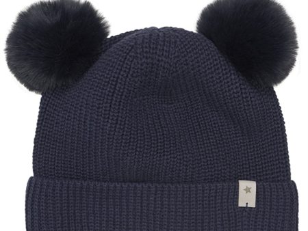 Huttelihut Hue Strik m. Pompoms Navy For Cheap