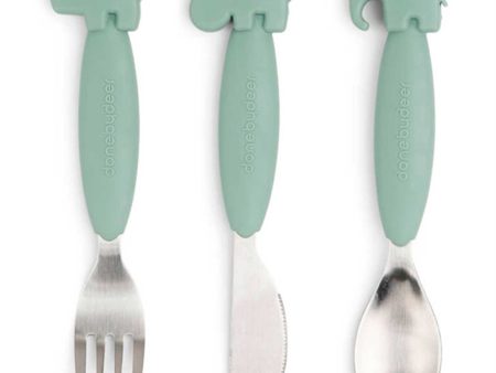 Done by Deer YummyPlus Easy Grip Cutlery Set Green Online Sale