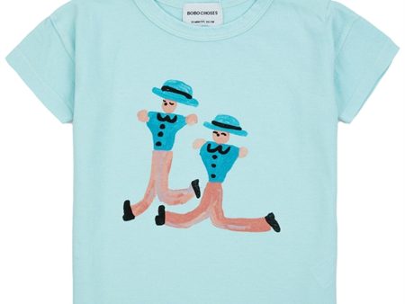 Bobo Choses Baby Dancing Giants T-Shirt Light Blue Online Sale