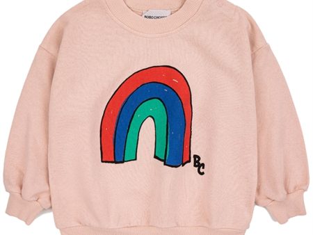 Bobo Choses Baby Rainbow Sweatshirt Round Neck Light Pink Fashion