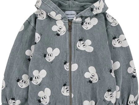 Bobo Choses Grey Mouse Hoodie AOP Online Sale