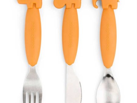 Done by Deer YummyPlus Easy Grip Cutlery Set Mustard Online Sale