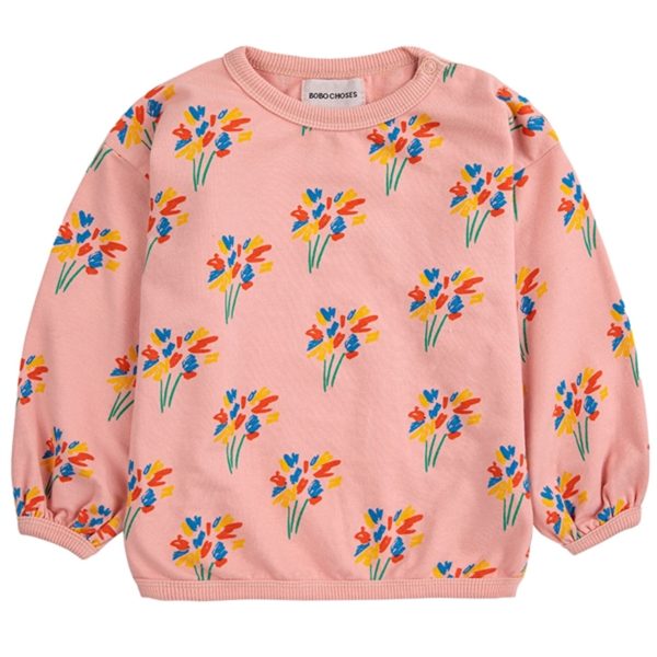 Bobo Choses Baby Fireworks All Over Sweatshirt Round Neck Pink Online Sale