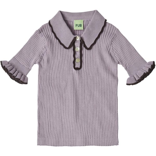 FUB Heather Rib Polo T-shirt Hot on Sale