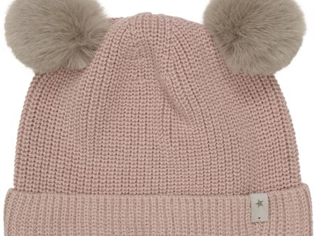 Huttelihut Hue Strik m. Pompoms Mahogany Rose Fashion