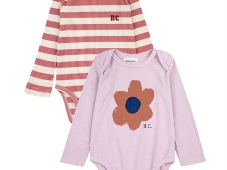 Bobo Choses Burgundy Red Maroon Stripes Body 2-pak Online now