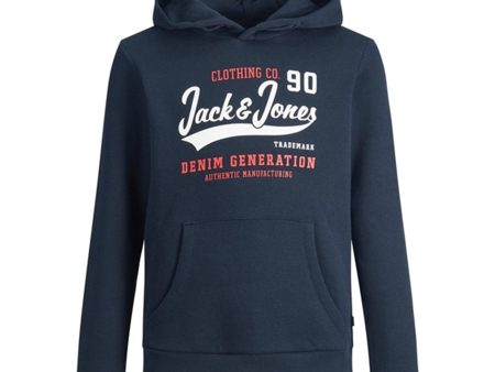 Jack & Jones Junior Navy Blazer Logo Sweat Hoodie Noos Discount